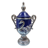Tibor/Trofeo Porcelana 54 x 31 cm Cisne (Azul con plateado) 22 in